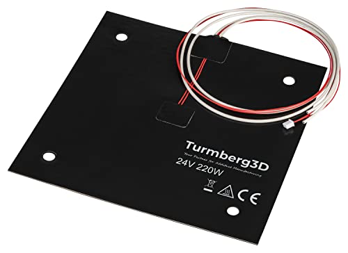 Turmberg3D - Schwarze Silikonheizmatte für 3D Drucker, kompatibel zB mit Creality Ender 3 (Variante B, 24V 220W) von Turmberg3D