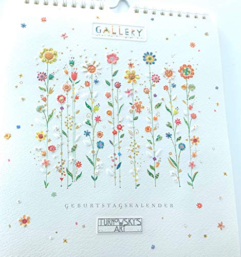 Immerwährender hochwertiger Kalender von TURNOWSKY, dekorativ zum Eintragen wichtiger Daten und Erinnerungen - Motiv Blumen von Turnowsky