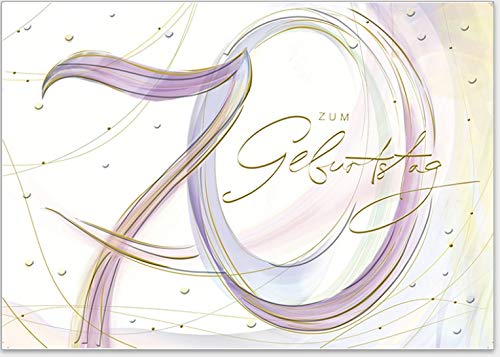 Turnowsky Elegante Glückwunschkarte zum 70. Geburtstag, für Sie und Ihn - hochwertige Grußkarte Aufklappen mit Umschlag von Turnowsky