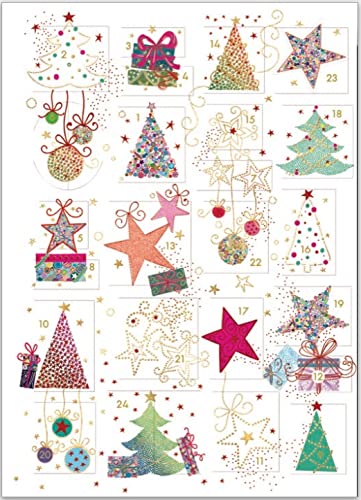 Turnowsky Karte mit Adventskalender und 24 Türchen - schöne Grußkarte mit goldenem Umschlag, für die Adventszeit und zu Weihnachten (schöne Weihnachtsmotive) von Turnowsky