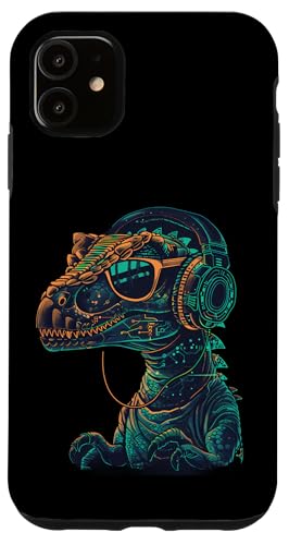 Dinosaurier DJ Musik Kopfhörer Techno DJ T-Rex EDM Dance Club Hülle für iPhone 11 Dinosaurier DJ Musik Kopfhörer Techno DJ T-Rex EDM Dance Club Hülle für iPhone 11 von Turntable DJ Music Animals