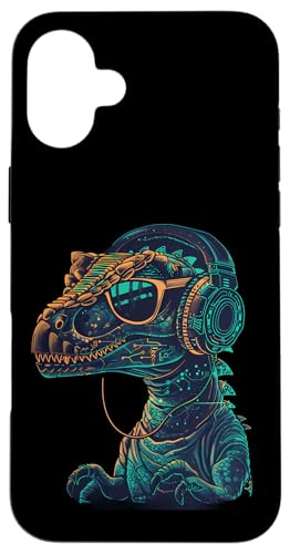 Dinosaurier DJ Musik Kopfhörer Techno DJ T-Rex EDM Dance Club Hülle für iPhone 16 Plus Dinosaurier DJ Musik Kopfhörer Techno DJ T-Rex EDM Dance Club Hülle für iPhone 16 Plus von Turntable DJ Music Animals