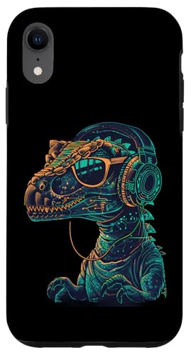 Dinosaurier DJ Musik Kopfhörer Techno DJ T-Rex EDM Dance Club Hülle für iPhone XR Dinosaurier DJ Musik Kopfhörer Techno DJ T-Rex EDM Dance Club Hülle für iPhone XR von Turntable DJ Music Animals