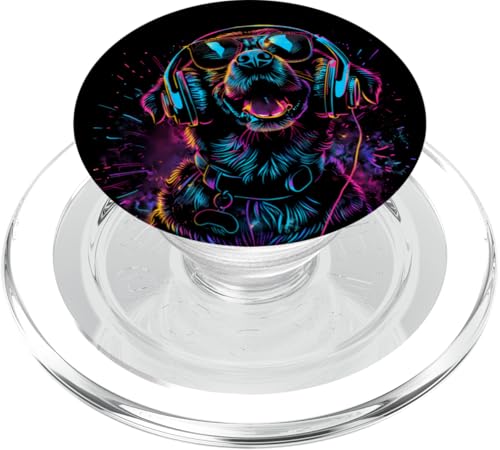 Dog DJ EDM House Music Techno Musik Kopfhörer Beatmaker PopSockets PopGrip für MagSafe Dog DJ EDM House Music Techno Musik Kopfhörer Beatmaker PopSockets PopGrip für MagSafe von Turntable DJ Music Animals