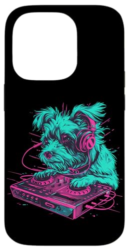Dog Music DJ Artwork EDM Beatmaker Techno Plattenspieler DJ Hund Hülle für iPhone 14 Pro von Turntable DJ Music Animals