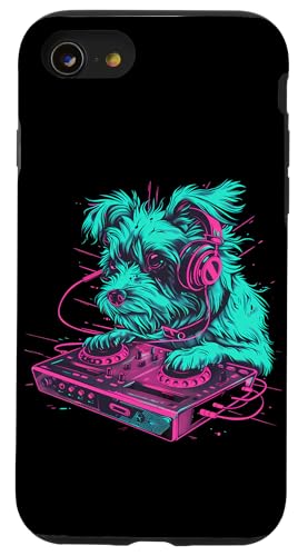 Dog Music DJ Artwork EDM Beatmaker Techno Plattenspieler DJ Hund Hülle für iPhone SE (2020) / 7 / 8 von Turntable DJ Music Animals