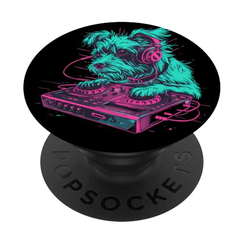 Dog Music DJ Artwork EDM Beatmaker Techno Plattenspieler DJ Hund PopSockets Klebender PopGrip Dog Music DJ Artwork EDM Beatmaker Techno Plattenspieler DJ Hund PopSockets Klebender PopGrip von Turntable DJ Music Animals
