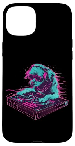 Dog Music DJ Beatmaker Techno Plattenspieler DJ Dog Artwork EDM Hülle für iPhone 15 Plus von Turntable DJ Music Animals