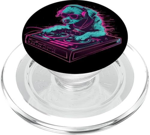 Dog Music DJ Beatmaker Techno Plattenspieler DJ Dog Artwork EDM PopSockets PopGrip für MagSafe Dog Music DJ Beatmaker Techno Plattenspieler DJ Dog Artwork EDM PopSockets PopGrip für MagSafe von Turntable DJ Music Animals