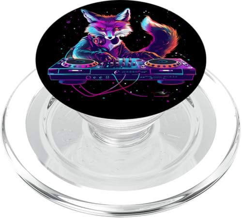 Fox Music DJ Bunte Plattenspieler DJ Fox Techno House Music PopSockets PopGrip für MagSafe Fox Music DJ Bunte Plattenspieler DJ Fox Techno House Music PopSockets PopGrip für MagSafe von Turntable DJ Music Animals