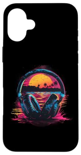 Kopfhörer Musik DJ Artwork House Music Sunset Beatmaker Hülle für iPhone 16 Plus Kopfhörer Musik DJ Artwork House Music Sunset Beatmaker Hülle für iPhone 16 Plus von Turntable DJ Music Animals