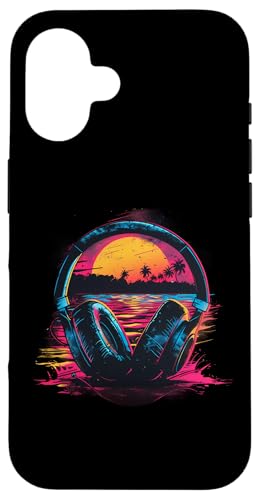Kopfhörer Musik DJ Artwork House Music Sunset Beatmaker Hülle für iPhone 16 Kopfhörer Musik DJ Artwork House Music Sunset Beatmaker Hülle für iPhone 16 von Turntable DJ Music Animals