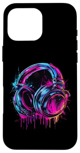 Kopfhörer Musik DJ Musik Kopfhörer Musikliebhaber Splash EDM Hülle für iPhone 16 Pro Max von Turntable DJ Music Animals