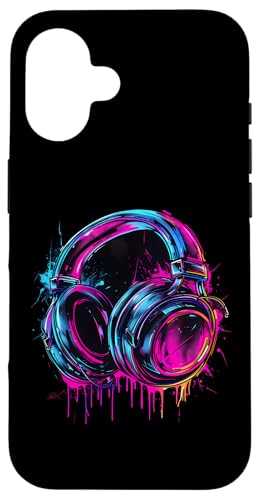 Kopfhörer Musik DJ Musik Kopfhörer Musikliebhaber Splash EDM Hülle für iPhone 16 Kopfhörer Musik DJ Musik Kopfhörer Musikliebhaber Splash EDM Hülle für iPhone 16 von Turntable DJ Music Animals