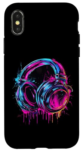 Kopfhörer Musik DJ Musik Kopfhörer Musikliebhaber Splash EDM Hülle für iPhone X/XS Kopfhörer Musik DJ Musik Kopfhörer Musikliebhaber Splash EDM Hülle für iPhone X/XS von Turntable DJ Music Animals