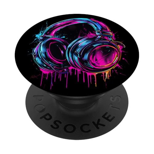 Kopfhörer Musik DJ Musik Kopfhörer Musikliebhaber Splash EDM PopSockets Klebender PopGrip Kopfhörer Musik DJ Musik Kopfhörer Musikliebhaber Splash EDM PopSockets Klebender PopGrip von Turntable DJ Music Animals
