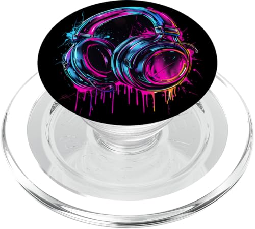 Kopfhörer Musik DJ Musik Kopfhörer Musikliebhaber Splash EDM PopSockets PopGrip für MagSafe Kopfhörer Musik DJ Musik Kopfhörer Musikliebhaber Splash EDM PopSockets PopGrip für MagSafe von Turntable DJ Music Animals