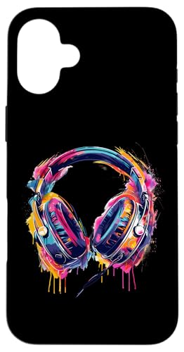 Kopfhörer Musik DJ Splash EDM Beatmaker Techno House Music Hülle für iPhone 16 Plus Kopfhörer Musik DJ Splash EDM Beatmaker Techno House Music Hülle für iPhone 16 Plus von Turntable DJ Music Animals