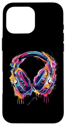 Kopfhörer Musik DJ Splash EDM Beatmaker Techno House Music Hülle für iPhone 16 Pro Max von Turntable DJ Music Animals