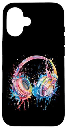Kopfhörer Musik DJ Splash House Music EDM Beatmaker Techno Hülle für iPhone 16 Kopfhörer Musik DJ Splash House Music EDM Beatmaker Techno Hülle für iPhone 16 von Turntable DJ Music Animals