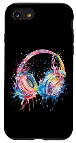 Kopfhörer Musik DJ Splash House Music EDM Beatmaker Techno Hülle für iPhone SE (2020) / 7 / 8 von Turntable DJ Music Animals