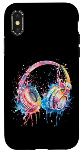 Kopfhörer Musik DJ Splash House Music EDM Beatmaker Techno Hülle für iPhone X/XS Kopfhörer Musik DJ Splash House Music EDM Beatmaker Techno Hülle für iPhone X/XS von Turntable DJ Music Animals