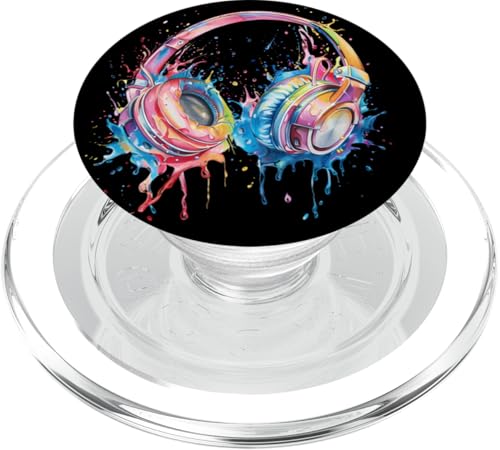 Kopfhörer Musik DJ Splash House Music EDM Beatmaker Techno PopSockets PopGrip für MagSafe Kopfhörer Musik DJ Splash House Music EDM Beatmaker Techno PopSockets PopGrip für MagSafe von Turntable DJ Music Animals