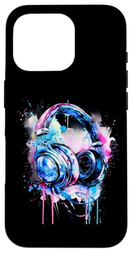 Kopfhörer Musik DJ Splash Musik Kopfhörer House Dance Club Hülle für iPhone 16 Pro Kopfhörer Musik DJ Splash Musik Kopfhörer House Dance Club Hülle für iPhone 16 Pro von Turntable DJ Music Animals