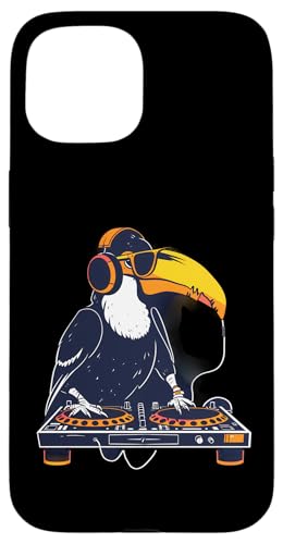 Toucan DJ Plattenspieler DJ Toucan Techno Beatmaker House Music Hülle für iPhone 15 von Turntable DJ Music Animals