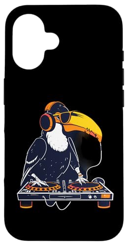 Toucan DJ Plattenspieler DJ Toucan Techno Beatmaker House Music Hülle für iPhone 16 von Turntable DJ Music Animals
