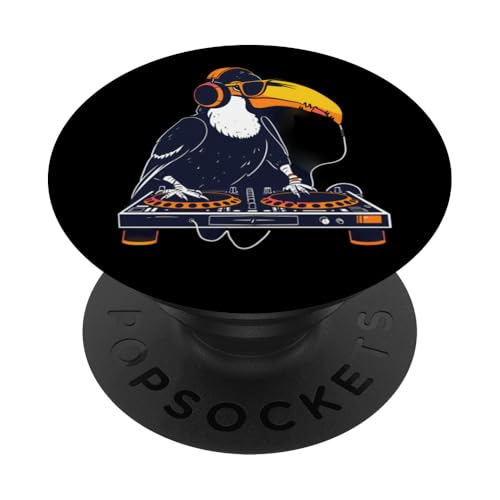 Toucan DJ Plattenspieler DJ Toucan Techno Beatmaker House Music PopSockets Klebender PopGrip von Turntable DJ Music Animals