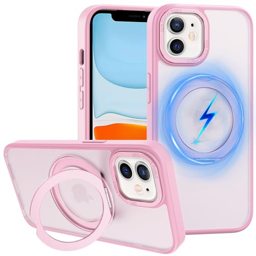 Turquiase Schutzhülle für iPhone 11, um 360 ° drehbar, mit magnetischem Ständer, kompatibel mit MagSafe, militärische stoßfeste Schutzhülle, matt, integrierter, unsichtbarer Ständer für iPhone 11 von Turquiase