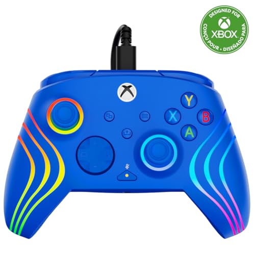 Turtle Beach Afterglow Wave Controller Blau Wired RGB Gaming Controller – Lizenziert für Xbox Series X oder S, Xbox One und Windows von Turtle Beach