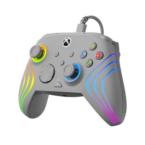 Turtle Beach Afterglow Wave Controller Grau Wired RGB Gaming Controller – Lizenziert für Xbox Series X oder S, Xbox One und Windows von Turtle Beach