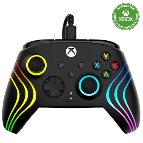Turtle Beach Afterglow Wave Controller Schwarz Wired RGB Gaming Controller – Lizenziert für Xbox Series X oder S, Xbox One und Windows von Turtle Beach