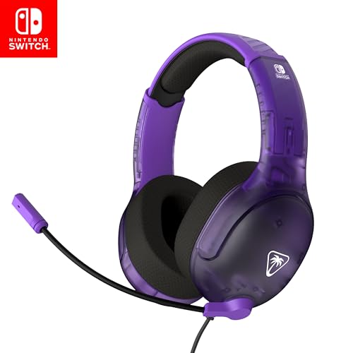 Turtle Beach Airlite Fit Ghost Lila Wired Gaming Headset Offiziell Lizenziert für Nintendo Switch, Lite und OLED – Flip-to-Mute Mic, Over-Ear Premium Komfort von Turtle Beach