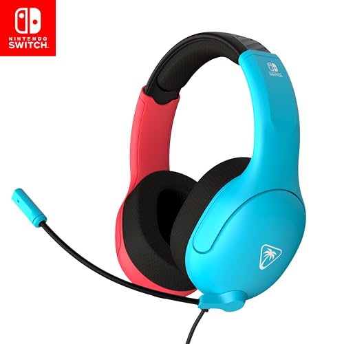 Turtle Beach Airlite Fit Neon Blau und Rot Wired Gaming Headset Offiziell Lizenziert für Nintendo Switch, Lite und OLED – Flip-to-Mute Mic, Over-Ear Premium Komfort von Turtle Beach
