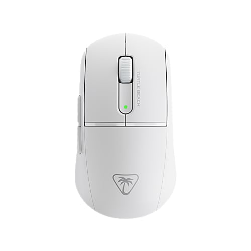 Turtle Beach Burst II Air – Kabellose 2,4-GHz-Gaming-Maus: ultraleichte 47 g, Optical Switches, symmetrisch, optischer Sensor, 26k DPI, Bluetooth, bis zu 120h Akkulaufzeit - Weiß von Turtle Beach