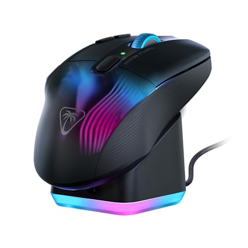 Turtle Beach Kone XP Air – Kabellose, anpassbare und ergonomische RGB-Gaming-Maus, Bluetooth, optischer Sensor 19K DPI, bis zu 100-Stunden-Akku und Ladestation - Schwarz von Turtle Beach