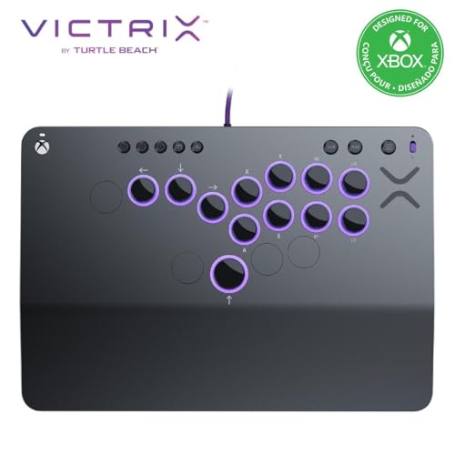 Turtle Beach Victrix Pro KO Leverless All Button Fight Stick, Officially Licensed for Xbox Series X|S, Xbox One, Windows 10/11 PC, Customizable eSports Tournament Ready Controller, Gray von Turtle Beach