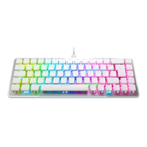 Turtle Beach Vulcan II Mini Gaming-Tastatur, 65% optische Gaming-Tastatur, anpassbare RGB-Beleuchtung, Tastenduplikationstechnologie, Aluminiumplatte, Weiß von Turtle Beach