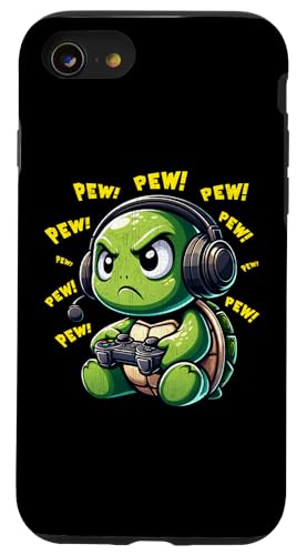Hülle für iPhone SE (2020) / 7 / 8 Turtle Gamer Pew Lustige Videospiele Vintage Jungen Männer Mädchen von Turtle Lovers byAxisone