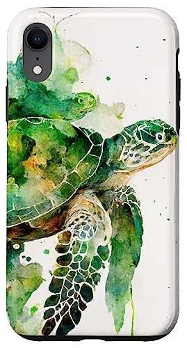 Hülle für iPhone XR Schildkröte Aquarell Kunstwerk von Turtle Merch