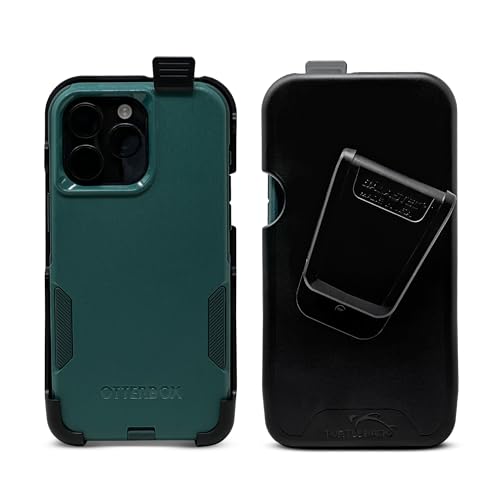 Balastec unzerbrechliche Handy-Gürtelclip-Halterung für iPhone 16 Pro Max, 15 Pro Max, 14,13 und 12 Pro Max - HD-Kunststoff-Holster und Clip - Passend für Pendler, Symmetrie, mittelgroße Hüllen - Made von Turtleback