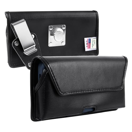 Turtleback Premium Leder Handy Holster für iPhone 16 Pro Max, 15 Pro Max, 14 Pro Max, Groß - Schwarz Phone Gürtelhalter Passt Stoßfest Defender Cases - Holster mit exklusivem Metall-Gürtelclip Turtleback Premium Leder Handy Holster für iPhone 16 Pro Max, 15 Pro Max, 14 Pro Max, Groß - Schwarz Phone Gürtelhalter Passt Stoßfest Defender Cases - Holster mit exklusivem Metall-Gürtelclip von Turtleback