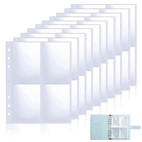 Fotokartenhüllen für 6 Ring A5 binder, 30 Stück Ultra-Clear 2,5x3,5 Zoll Sammelkarten Hüllen, Kpop-Fotokartenhüllen doppelseitige 4-Taschen-Fotoseiten für Fotos, Sammelkarten Fotokartenhüllen für 6 Ring A5 binder, 30 Stück Ultra-Clear 2,5x3,5 Zoll Sammelkarten Hüllen, Kpop-Fotokartenhüllen doppelseitige 4-Taschen-Fotoseiten für Fotos, Sammelkarten von TuseRxln