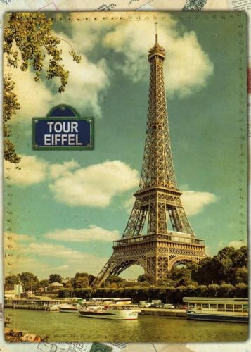 Postkarte Retromotiv Ansichtskarte Souvenirs der Paris - Tour Eiffel von Tushita