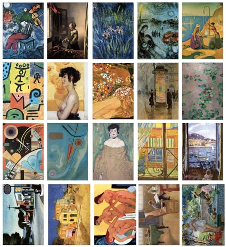 Tushita 20er Postkarten Set Kunst Meisterwerke aus allen Epochen - Van Gogh, Monet, Vermeer, Chagall, Klee, Hopper von Tushita