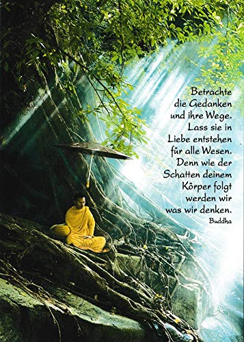 Tushita Buddhistische Postkarte Betrachte die Gedanken und ihre Wege. Lass sie in ... von Tushita