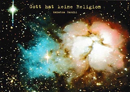 Tushita Buddhistische Postkarte Gott hat keine Religion (Mahatma Gandhi) von Tushita